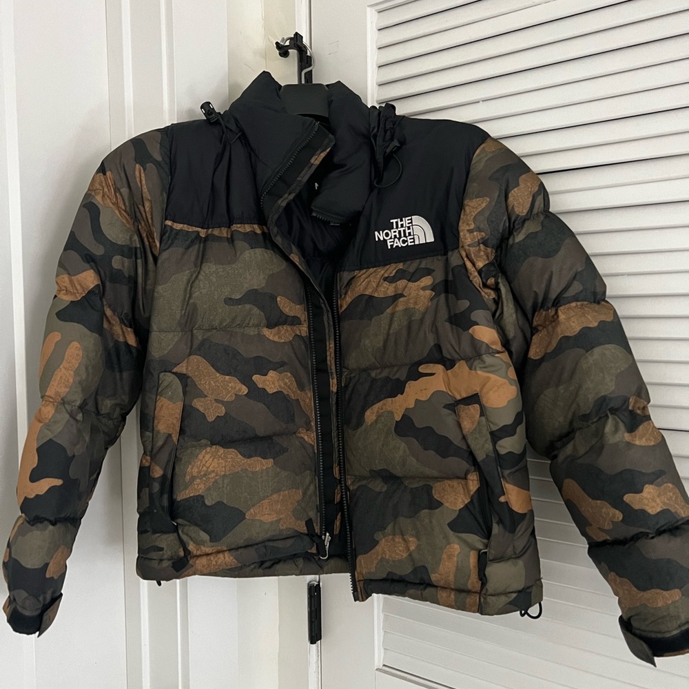 North Face 90s Camo Nuptse Puffer Coat